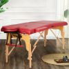 Portable Adjustable Facial Spa Bed with Carry Case - red