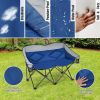 Folding Camping Chair with Bags and Padded Backrest - Blue