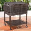 Outdoor Patio Pool Party Ice Drink Bar Table Cooler Trolley  - Mix brown - Cooler Trolley