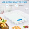 KOIOS USB Rechargeable Food Scale, 33lb/15Kg Kitchen Scale Digital Weight Grams and oz for Cooking Baking - White