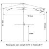 10ft Patio Umbrella with Solar Lights - 30 LED Rectangular Tilt Umbrella Aluminum Pole - as Pic