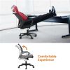 Adjustable Mid Back Mesh Swivel Office Chair with Armrests, - black