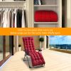 67x22in Chaise Lounger Cushion Recliner Rocking Chair Sofa Mat Deck Chair Cushion - Red