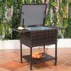 Outdoor Patio Pool Party Ice Drink Bar Table Cooler Trolley  - Mix brown - Cooler Trolley