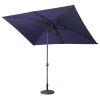 10ft Patio Umbrella with Solar Lights - 30 LED Rectangular Tilt Umbrella Aluminum Pole - as Pic