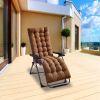 67x22in Chaise Lounger Cushion Recliner Rocking Chair Sofa Mat Deck Chair Cushion - Coffee