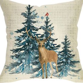 Winter Series Throw Pillow Cover Linen (Option: W022727-45x45cm)