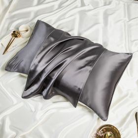 Silk Pillowcase One-pair Package Solid Color (Option: Gentleman Gray-48cmX 74cm)