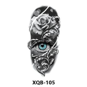 New Fresh Tattoo Sticker Male And Female Wolf Animal Flower Black And White, Colored (Option: XQB 105-210x114mm)