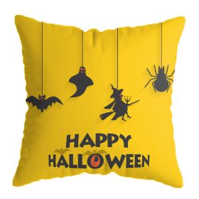 Linen Skull Halloween Pillow Cover (Option: 45x45cm-A25)