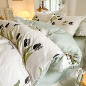 Cotton Four-piece Set Simple Small Floral Bedding (Option: Elegant-120cm)