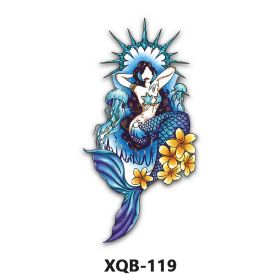 New Fresh Tattoo Sticker Male And Female Wolf Animal Flower Black And White, Colored (Option: XQB 119-210x114mm)