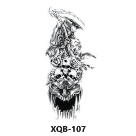 New Fresh Tattoo Sticker Male And Female Wolf Animal Flower Black And White, Colored (Option: XQB 107-210x114mm)
