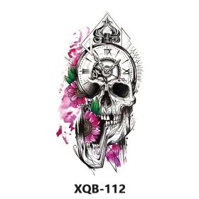 New Fresh Tattoo Sticker Male And Female Wolf Animal Flower Black And White, Colored (Option: XQB 112-210x114mm)