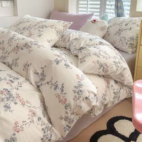 Cotton Four-piece Set Simple Small Floral Bedding (Option: Dark Fragrance-120cm)