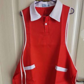 Housekeeping Fashion Special Apron Smock (Option: A Red Type With White Collar-Average Size)