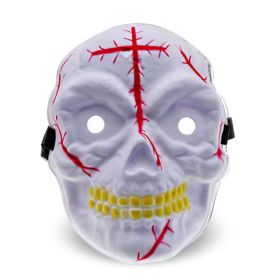 Sticky EL Wire Special Halloween Horror Ghost Skull Mask (Option: White Background Pattern Skull-Standard)