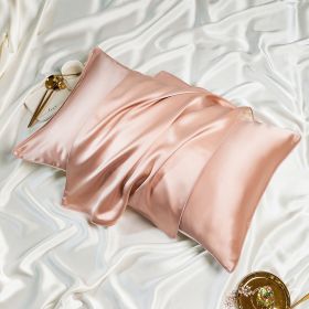 Silk Pillowcase One-pair Package Solid Color (Option: Pink Gold-48cmX 74cm)