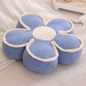 Futon Cushion Flower Tatami Thick Cushion (Option: blue-50x15cm)