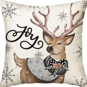 Winter Series Throw Pillow Cover Linen (Option: W022717-45x45cm)