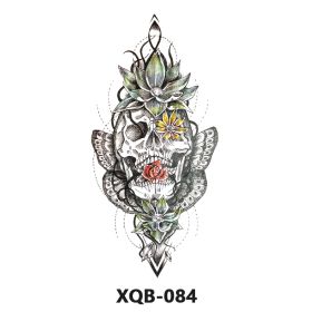 New Fresh Tattoo Sticker Male And Female Wolf Animal Flower Black And White, Colored (Option: XQB 084-210x114mm)