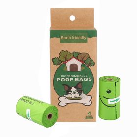 PLA Degradable Pet Bin Bag (Option: 4 Rolls Boxed-Green)