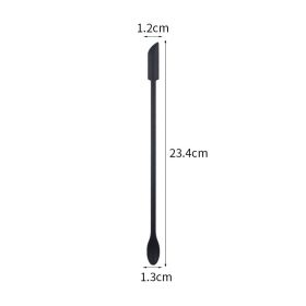 Double Ended Mini Silicone Scraper Spoon (Option: Black Medium Single)