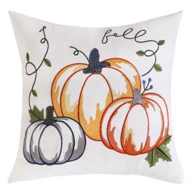 Pumpkin Embroidered Halloween Pillow Cover (Option: Pumpkin8-45x45cm Pillow Core)