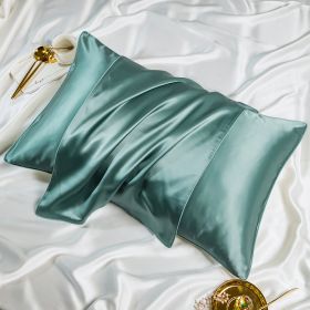 Silk Pillowcase One-pair Package Solid Color (Option: Lake Green-48cmX 74cm)