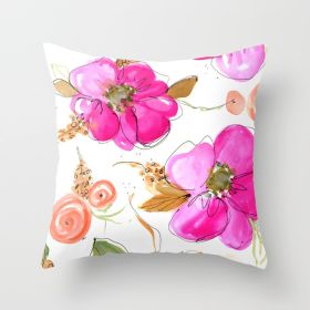 Fashion Simple Flower Pillow Cover (Option: DRD45 10-45x45cm)