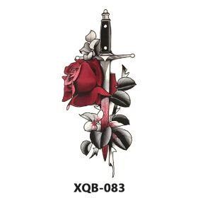 New Fresh Tattoo Sticker Male And Female Wolf Animal Flower Black And White, Colored (Option: XQB 083-210x114mm)