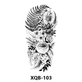 New Fresh Tattoo Sticker Male And Female Wolf Animal Flower Black And White, Colored (Option: XQB 103-210x114mm)