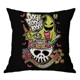 Linen Skull Halloween Pillow Cover (Option: 45x45cm-A07)