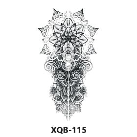 New Fresh Tattoo Sticker Male And Female Wolf Animal Flower Black And White, Colored (Option: XQB 115-210x114mm)