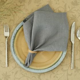 Pure Linen Insulation Placemat Square Wiping Towel Solid Color Napkin Mouth Cloth (Option: Cloud Gray-38 √ó 55cm)