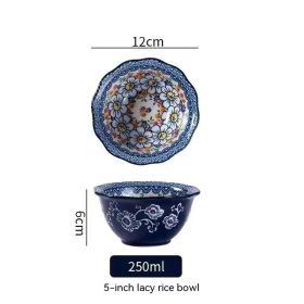 Polish Colored Ceramic Underglaze Tableware Set (Option: 4.8inch rice bowls)