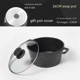 German Medical Stone Soup Pot Binaural Non-stick Pan (Option: 24cm Black)