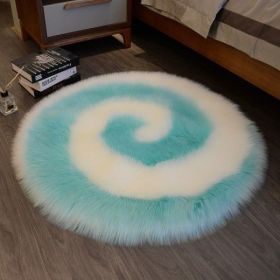 Light Luxury Style Cute Cartoon Plush Carpet (Option: Light Blue-90x90cm)