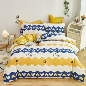 Cotton Single And Double Student Dormitory Three Piece Quilt Cover (Option: Horton yellow-Single Quilt Cover 160 X210cm)