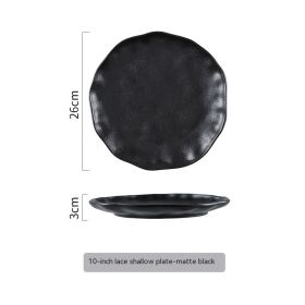 Nordic High-end Ceramic Plate Shallow Plate (Option: 10inch Matte Black)