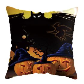 Linen Skull Halloween Pillow Cover (Option: 45x45cm-A27)