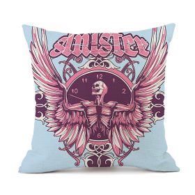 Halloween Personalized Retro Skull Linen Print Throw Pillow Cushion Cover (Option: 5 Style-45x45cm)