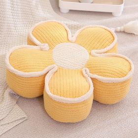 Futon Cushion Flower Tatami Thick Cushion (Option: yellow-50x15cm)