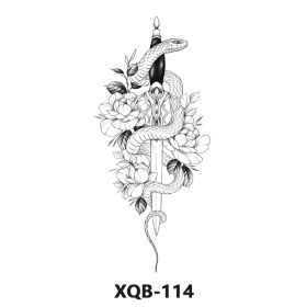 New Fresh Tattoo Sticker Male And Female Wolf Animal Flower Black And White, Colored (Option: XQB 114-210x114mm)
