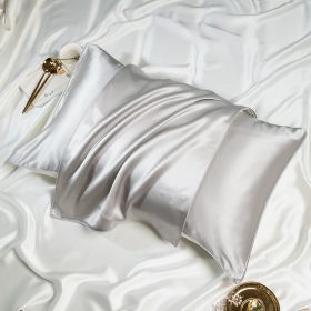 Silk Pillowcase One-pair Package Solid Color (Option: Silver Gray-48cmX 74cm)