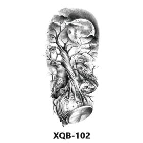 New Fresh Tattoo Sticker Male And Female Wolf Animal Flower Black And White, Colored (Option: XQB 102-210x114mm)