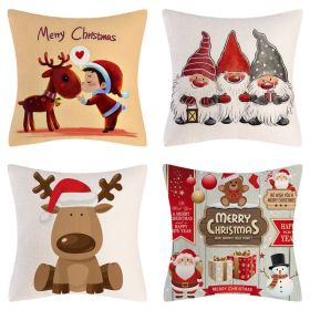 Home Decoration Christmas Pillow Cover Four-piece Set (Option: Style 57-45x45cm)