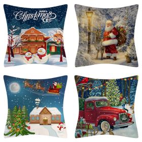 Home Decoration Christmas Pillow Cover Four-piece Set (Option: Style 58-45x45cm)