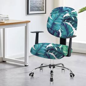 Chair Cover Office Computer Armrest (Option: Big Leaves-45x 45cm)