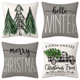 Home Decoration Christmas Pillow Cover Four-piece Set (Option: Style 55-45x45cm)